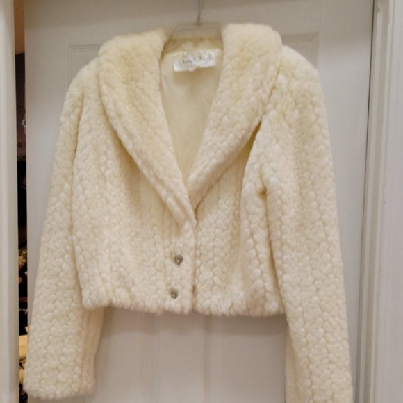 Ivory faux fur jacket - Picture 1 of 2